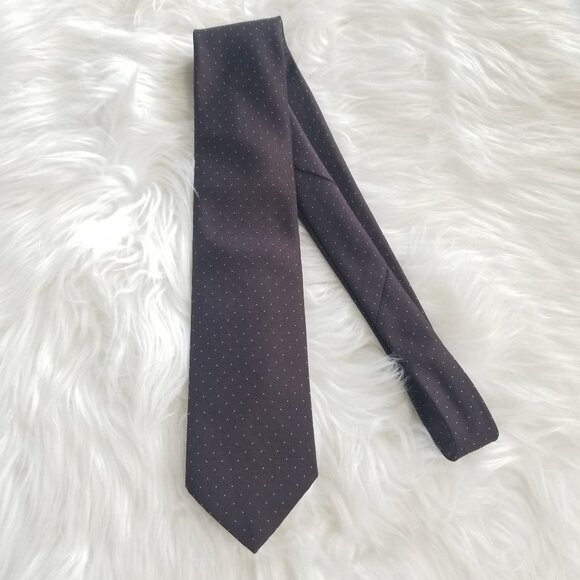 Vintage Bovet Mens Y2K Brown Micro Dot Neck Tie Wide - Picture 1 of 4